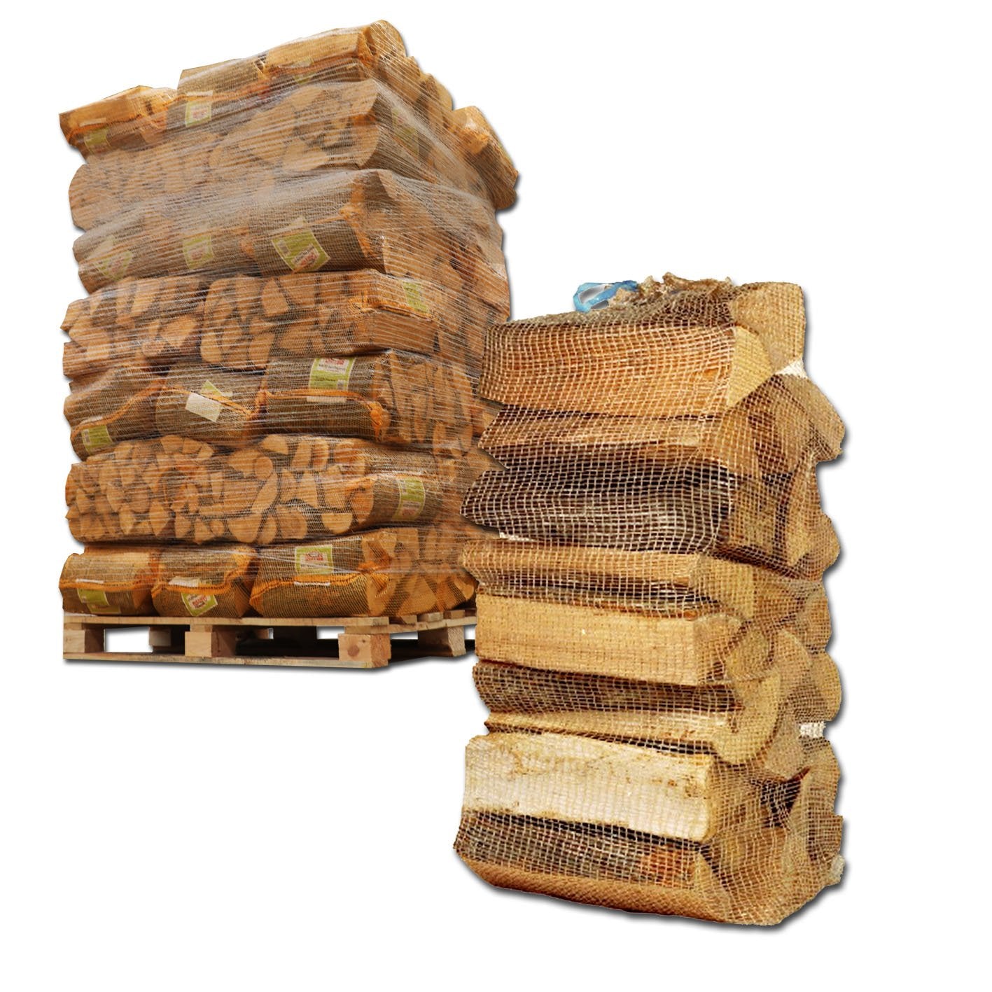 40 Netze à 25 kg Holzscheite – Gemischtes Hartholz, 30 cm
